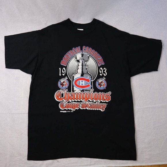 Vintage 1993 Montreal Canadiens Stanley Cup Champions Single Stitch T Shirt XL - Picture 2 of 8
